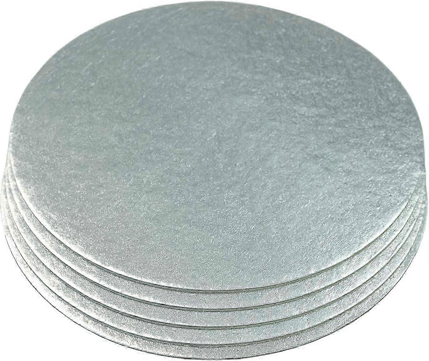 2025 5" Round Cake Cards, Silver Cake Boards, 1.8mm Thick, 2 Pack.