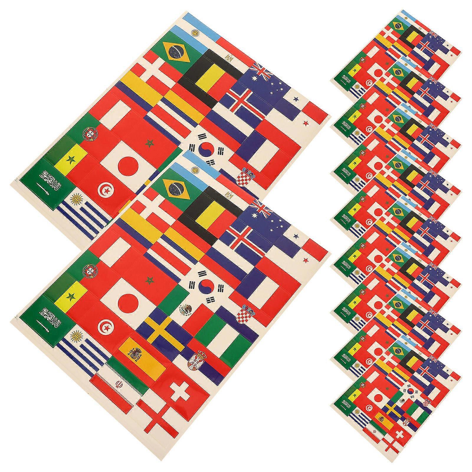Patriotic Flag Stickers for Decoration PVC Material Easy to Use 10 Sheets