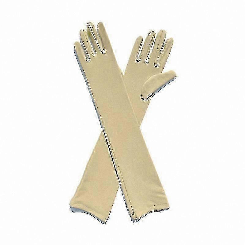 Solid Color Super Soft Elastic Long Gloves Skin-Friendly Fade-Resistant Decorative Use