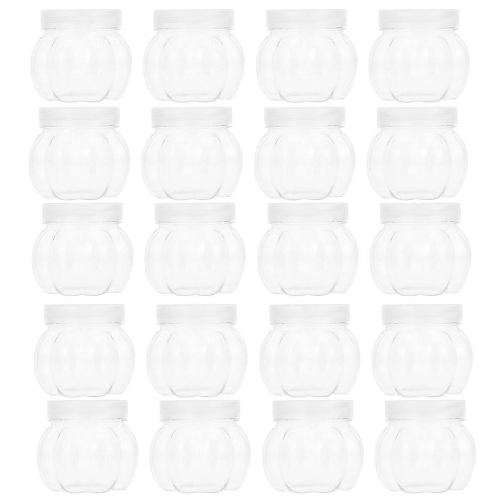 20Pack Transparent Food Jar With Lid For Halloween Parties Storage 2.75X2.75X2.55In Lightweight And Compact Design