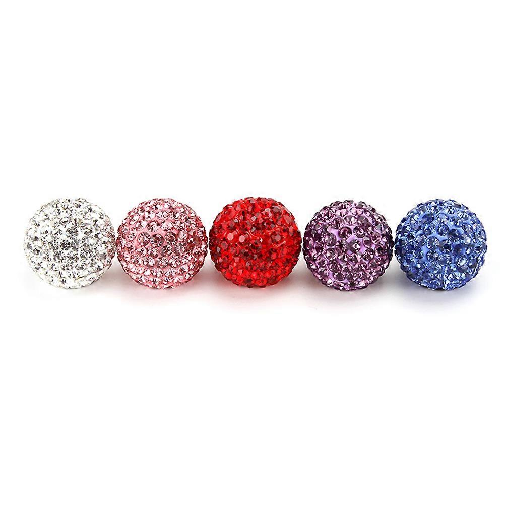 Diamante Tyre Cap for Car Use Pink Rubber and ABS Material Suitable for Most Vehicles 4 Pieces