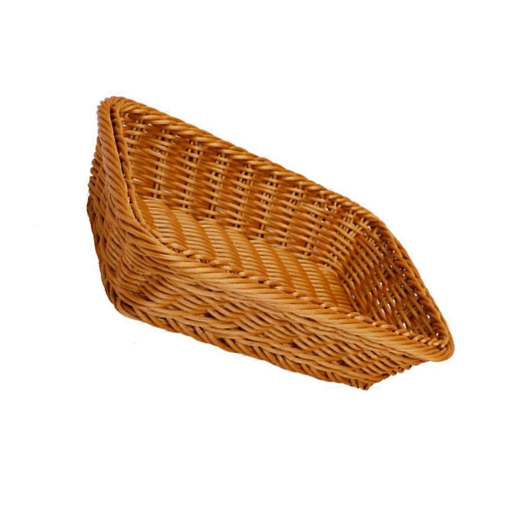 Light Brown Square Fruit & Vegetable Basket, Sturdy Household Storage Tray for Fruits, Vegetables, and Bread, Lightweight and Easy to Clean Design