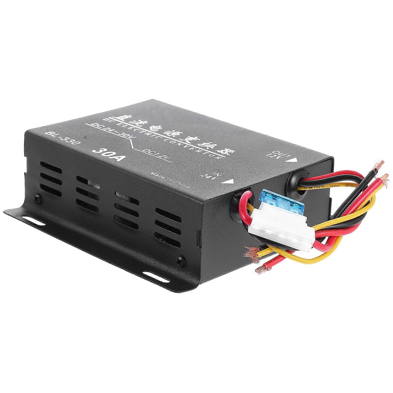 Car Voltage Converter 30A 360W For Vehicle Use With Black Aluminum Material Designed For Car Audio 1Pcs
