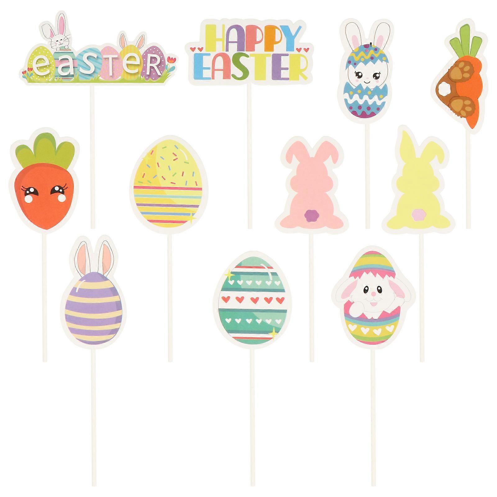 Fruit Cartoon Inserts 22 Pcs Party Decorations For Easter Theme Parties Assorted Color Cake Toppers
