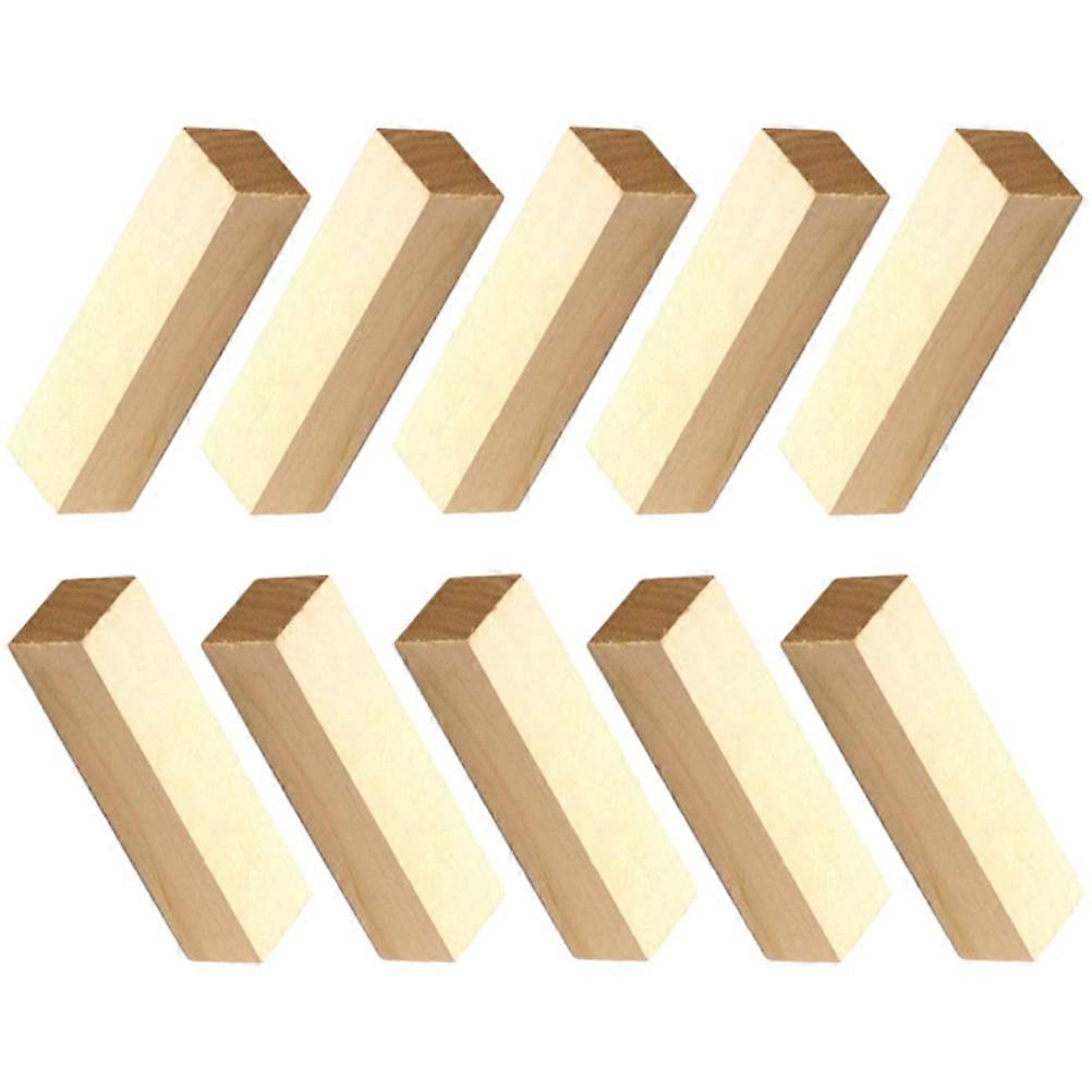 Durable Wood Blocks for DIY Crafts and Safe Sturdy Blank Khaki Wooden Block Set of 10