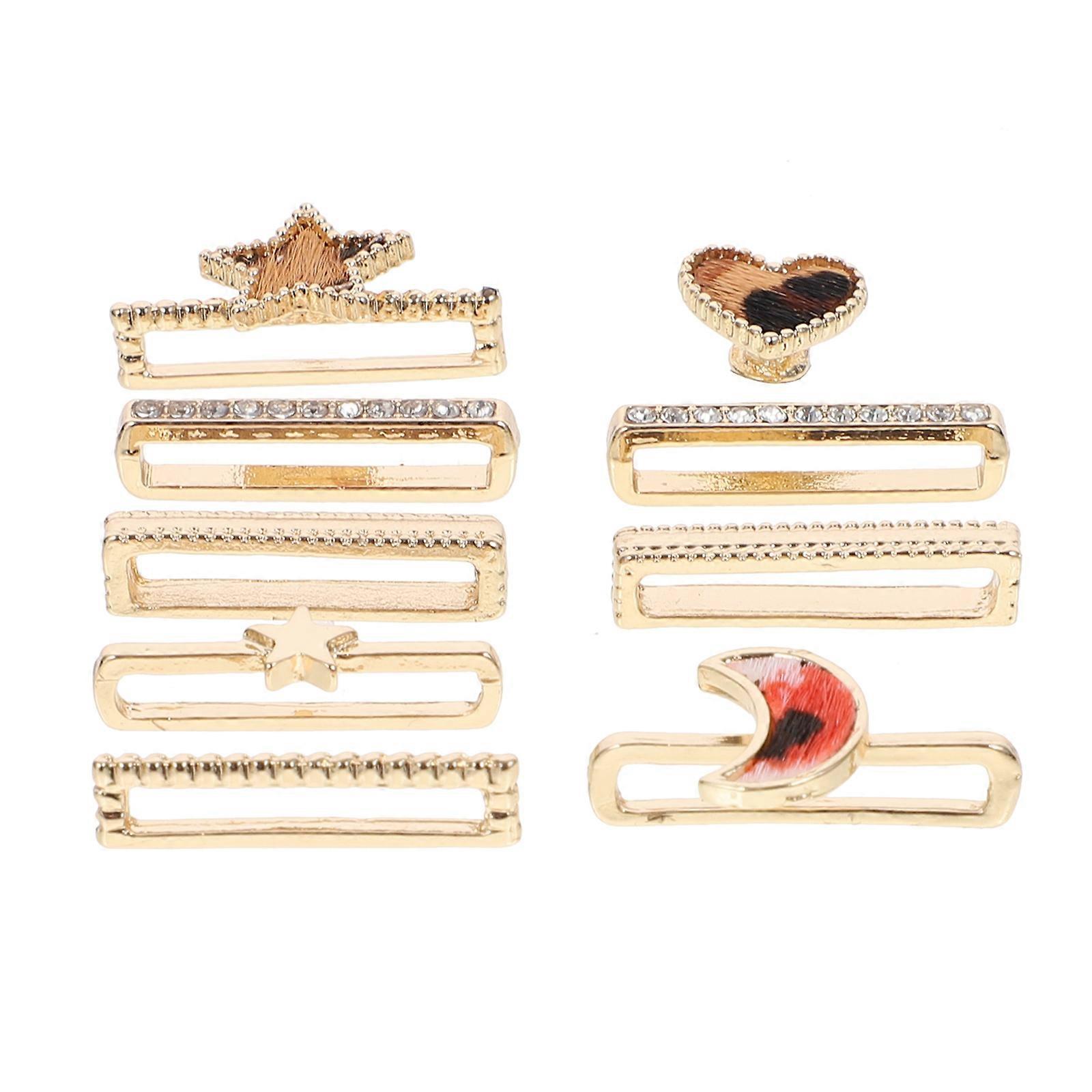 9Pcs Watch Band Decoration Charms For Women And Girls In Golden Color With Elegant Design