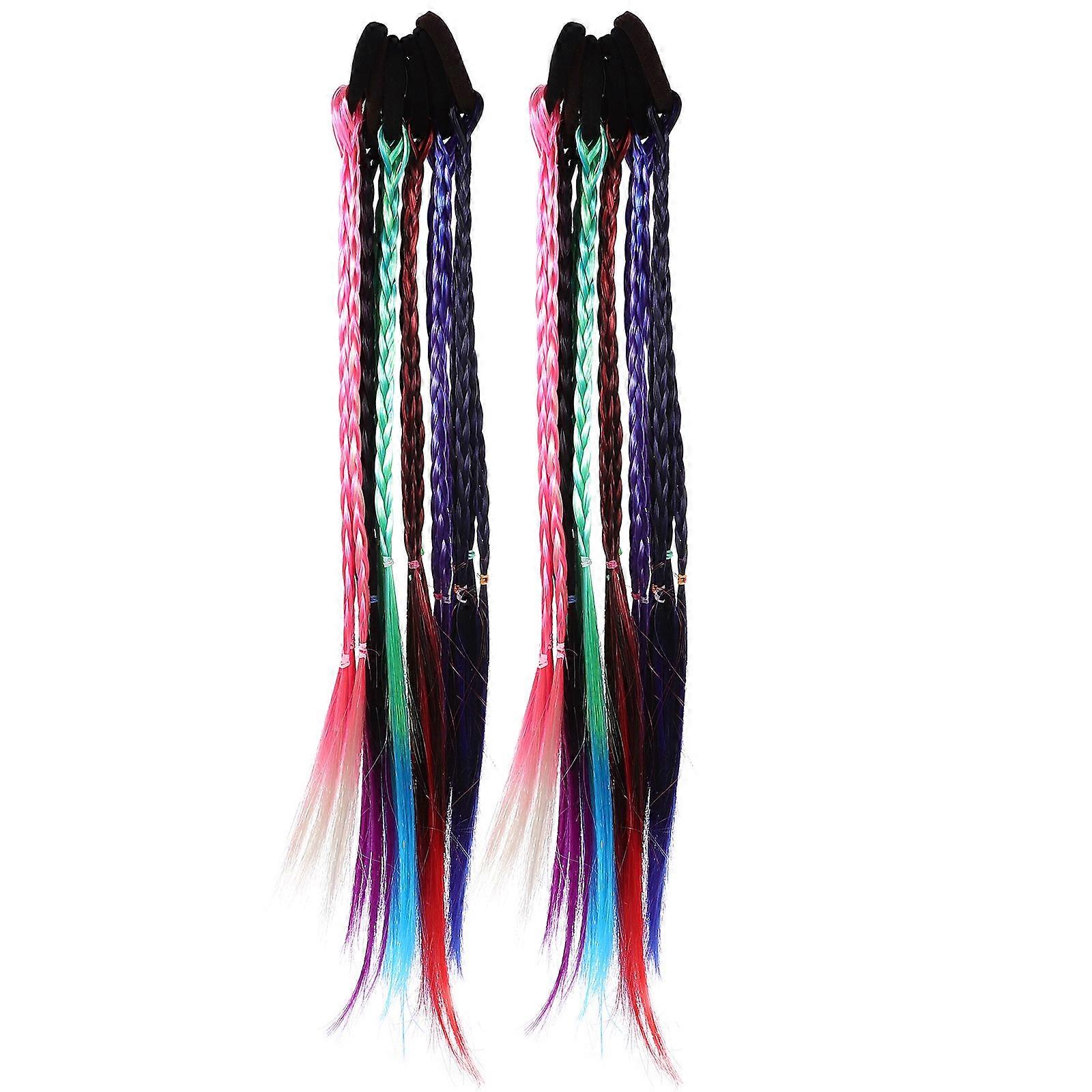 Assorted Color Chemical Fiber Braided Ponytail Extensions for Women Ideal for Daily and Special Occasions 12pcs