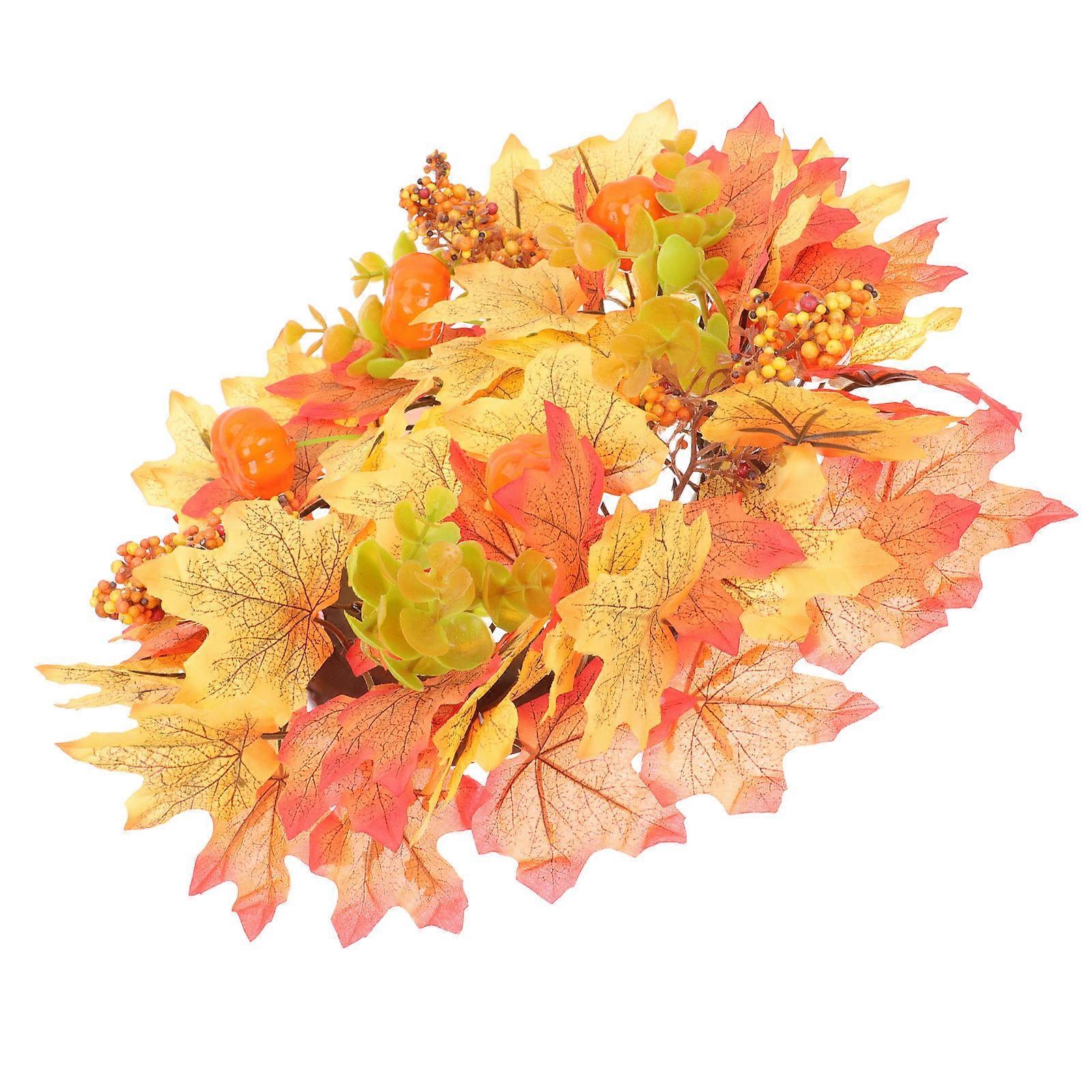 Harvest Festival Wreath With Faux Pumpkin Design Ideal For Window Display Prop 30x30cm 1Set