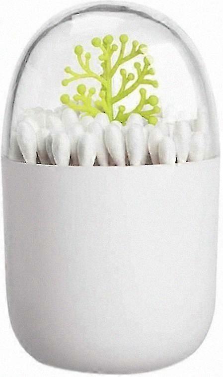 1 Pack Empty Toothpick Box, Reusable, Keeps Swabs and Toothpicks Clear (Green tree)