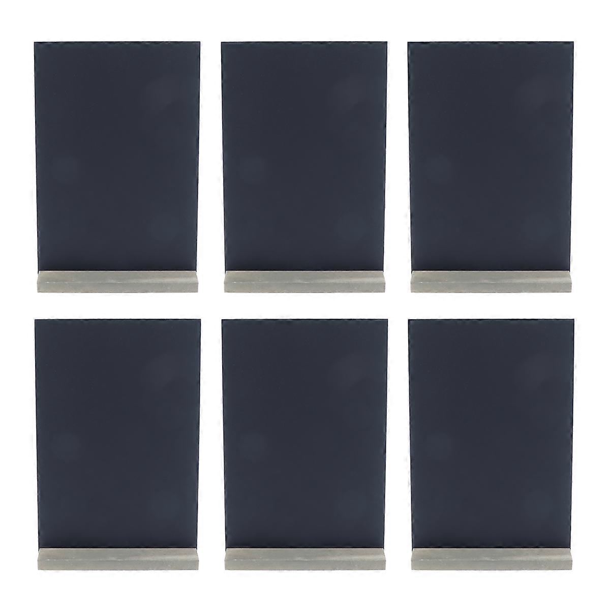 Decorative Double-Sided Blackboard Message Board 6Pcs For Coffee House Shop Portable Black Wooden Writing Tool 22X15X2Cm