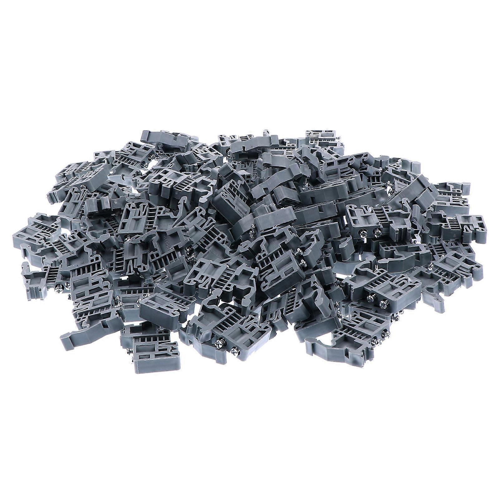 Screw Terminal Block 100Pcs Grey Plastic Flame-retardant Insulation For Industrial Electrical Applications