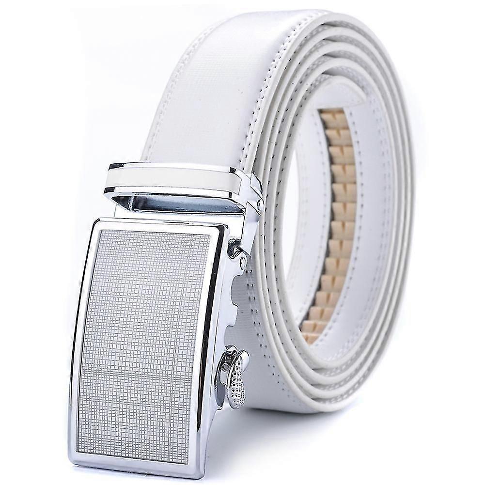 White Slide Ratchet Belt for Men
