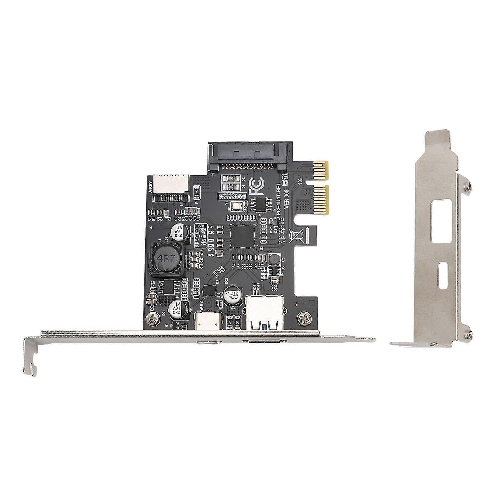 USB3.2 Gen1 Expansion 5Gbps PCIE 1X to USB A C TYPE E Adapter Card for Renesas UPD720201 Chipset Front Loading