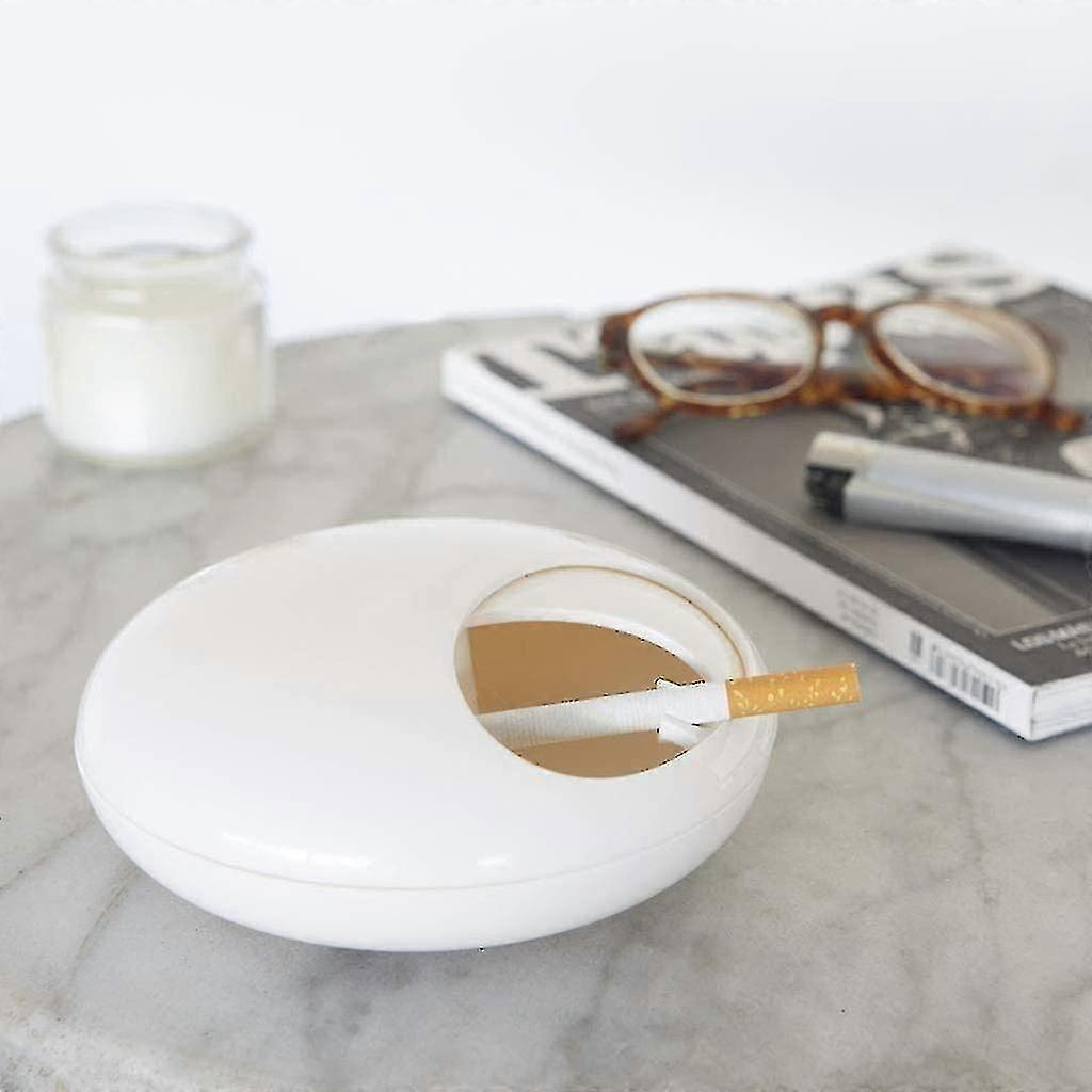 Pebble Ashtray With Lid(white)