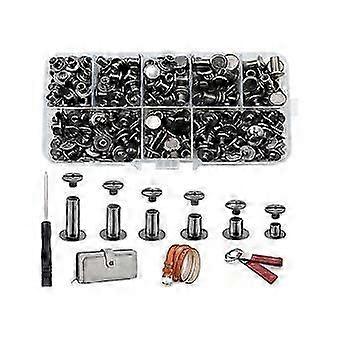 150Sets Chicago Screws Kit,6 Sizes Round Flat Head Leather Rivets M5 Chicago Binding Screws for Dec