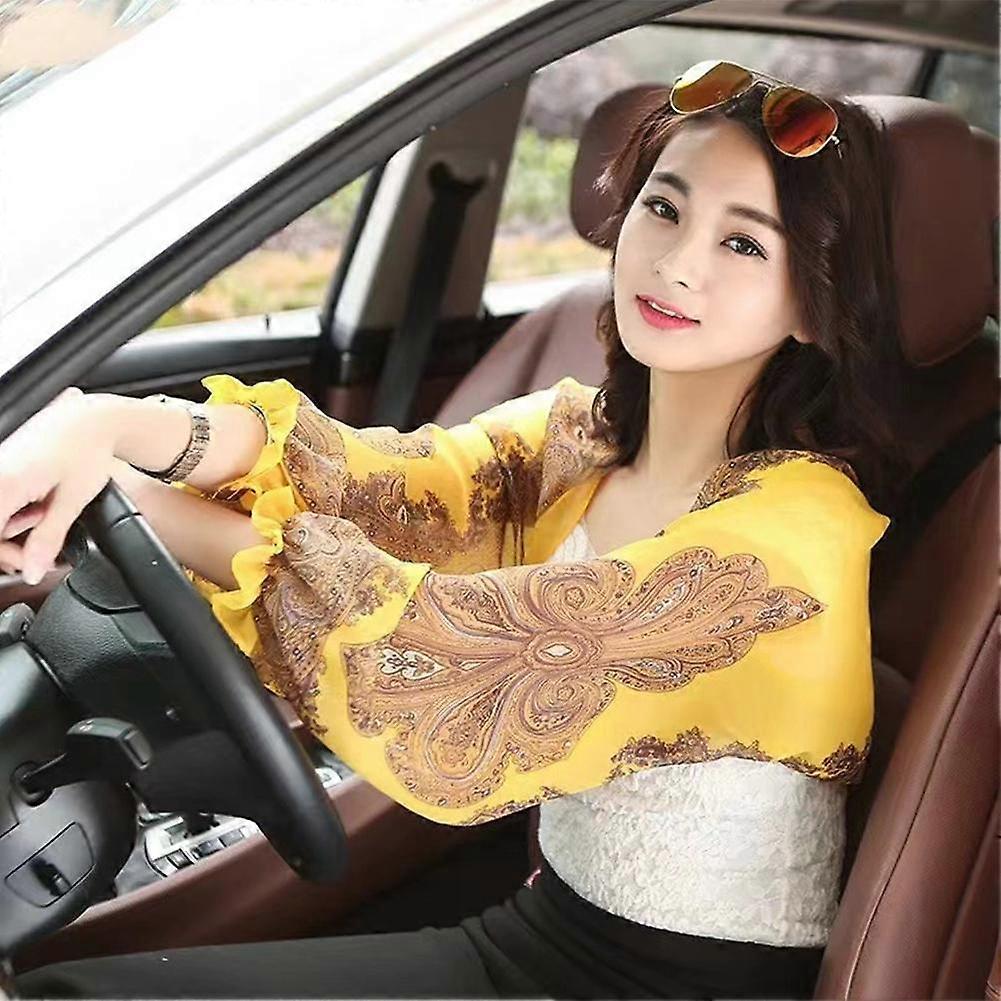 Summer Chiffon Sunscreen Shawl Printed Sunscreen Sleeve Thin Outer