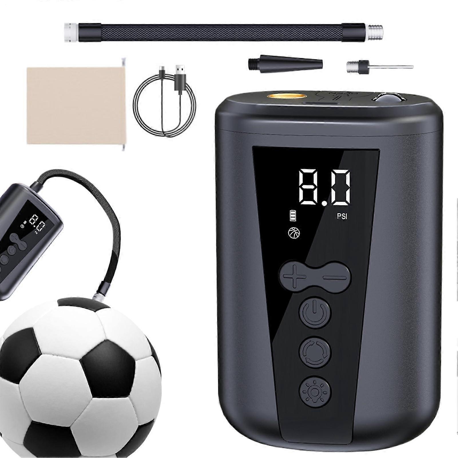 Electric Inflator with Light, Fast Air Digital Display, Rechargeable for Basketball, Football, Soccer