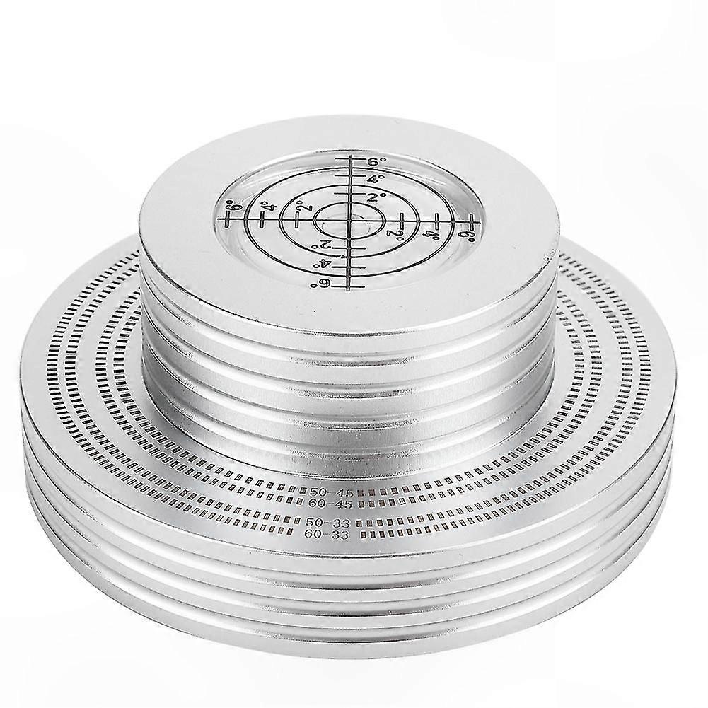 Vinyl Record Stabilizer Disc Clamp with Precision Gradienter for Turntables Silver