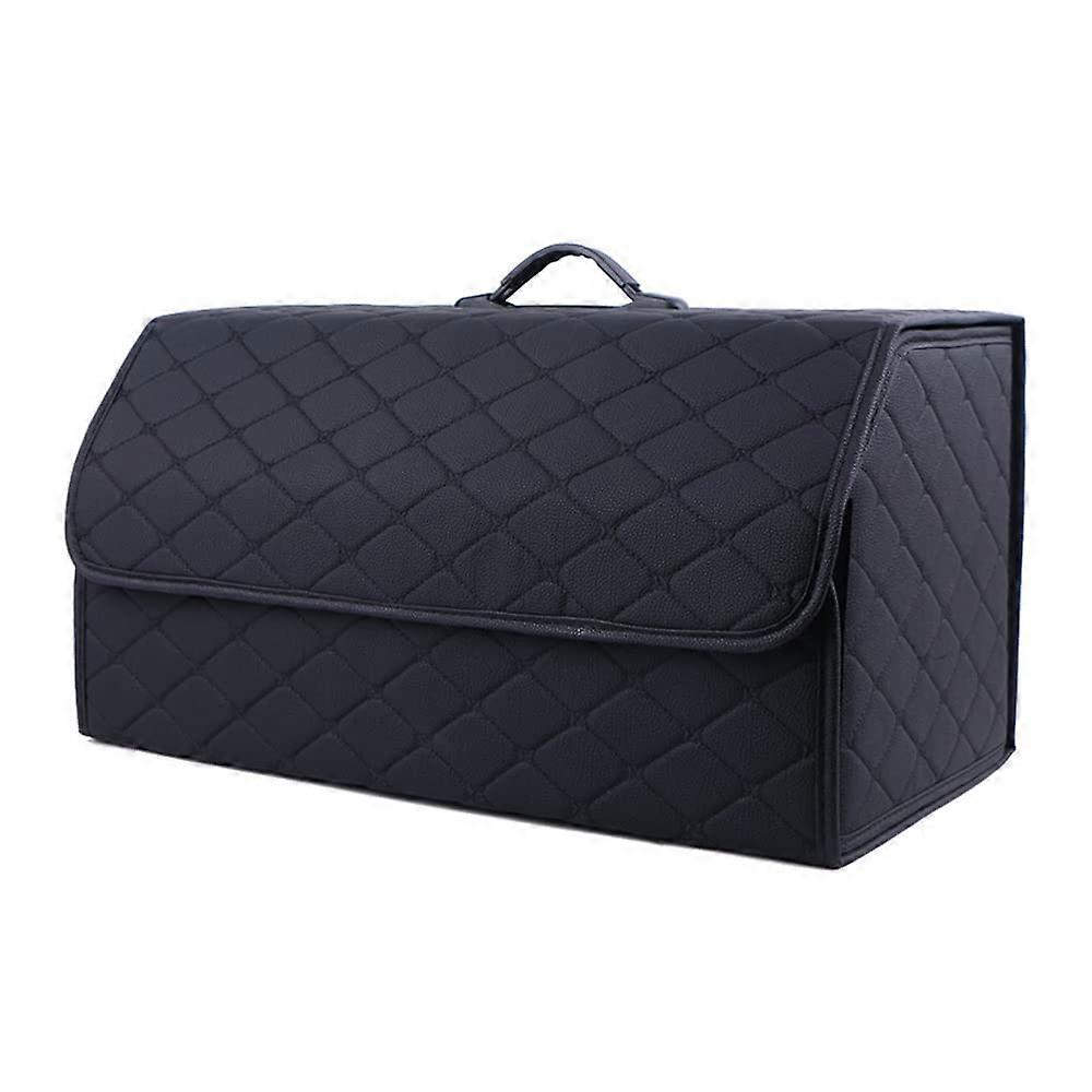 Leather Car Boot Bags Compatible with Nissan Cima, Cube Quest Xterra Murano XTRAIL Rogue Pulsar, Collapsible Boot Storage XL Black