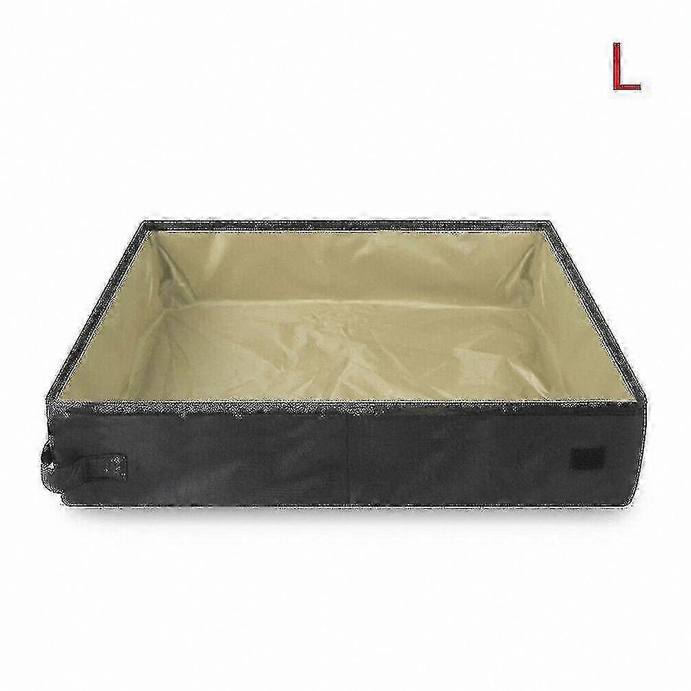 Portable Fabric Cat Litter Pan - Foldable Design for Outdoor Use (Gray)