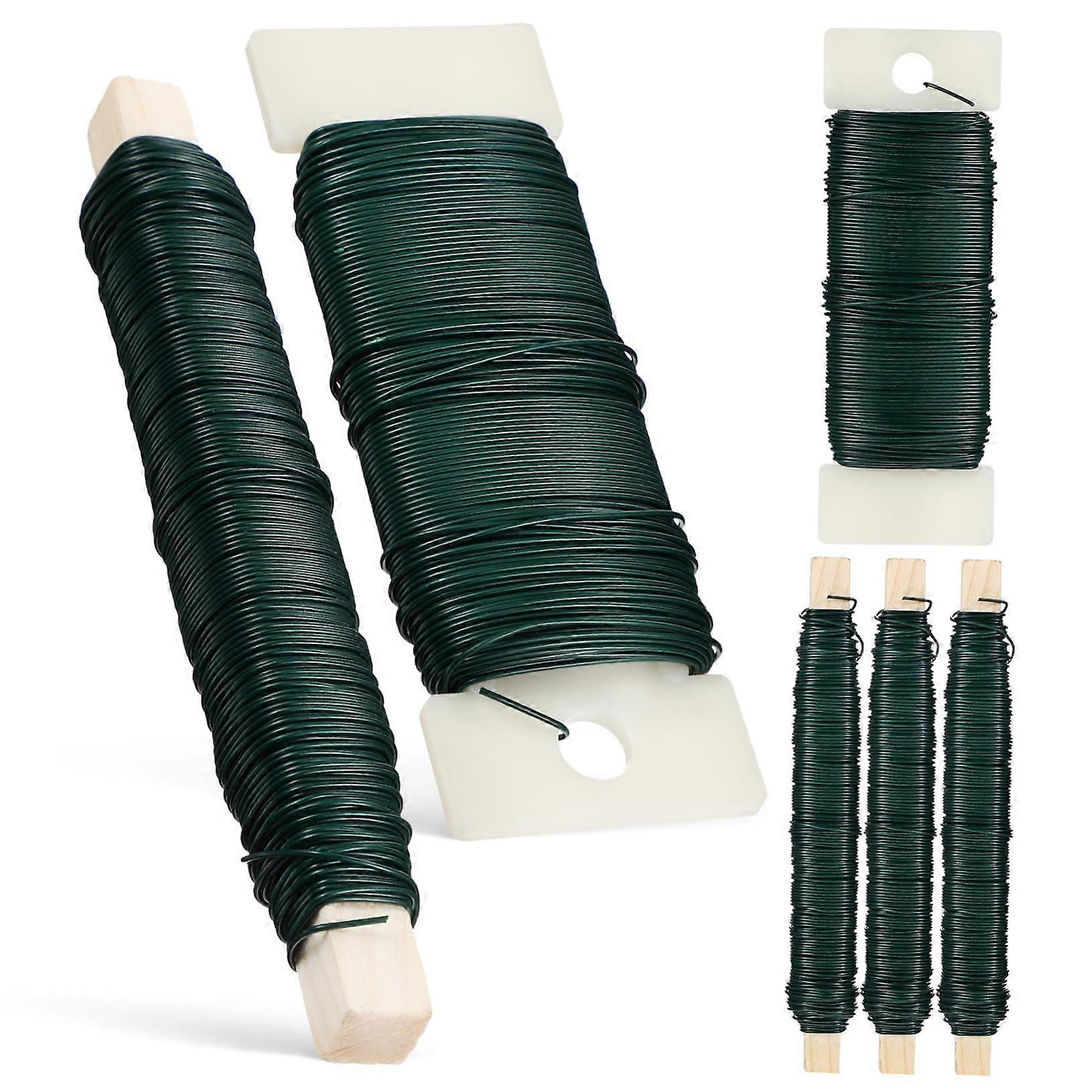6 Pcs Florist Wire with Green Plant Wires for Crafting for Wreath Making Reusable Floral Arrangement Supplies for Garden Balcony and DIY Projects