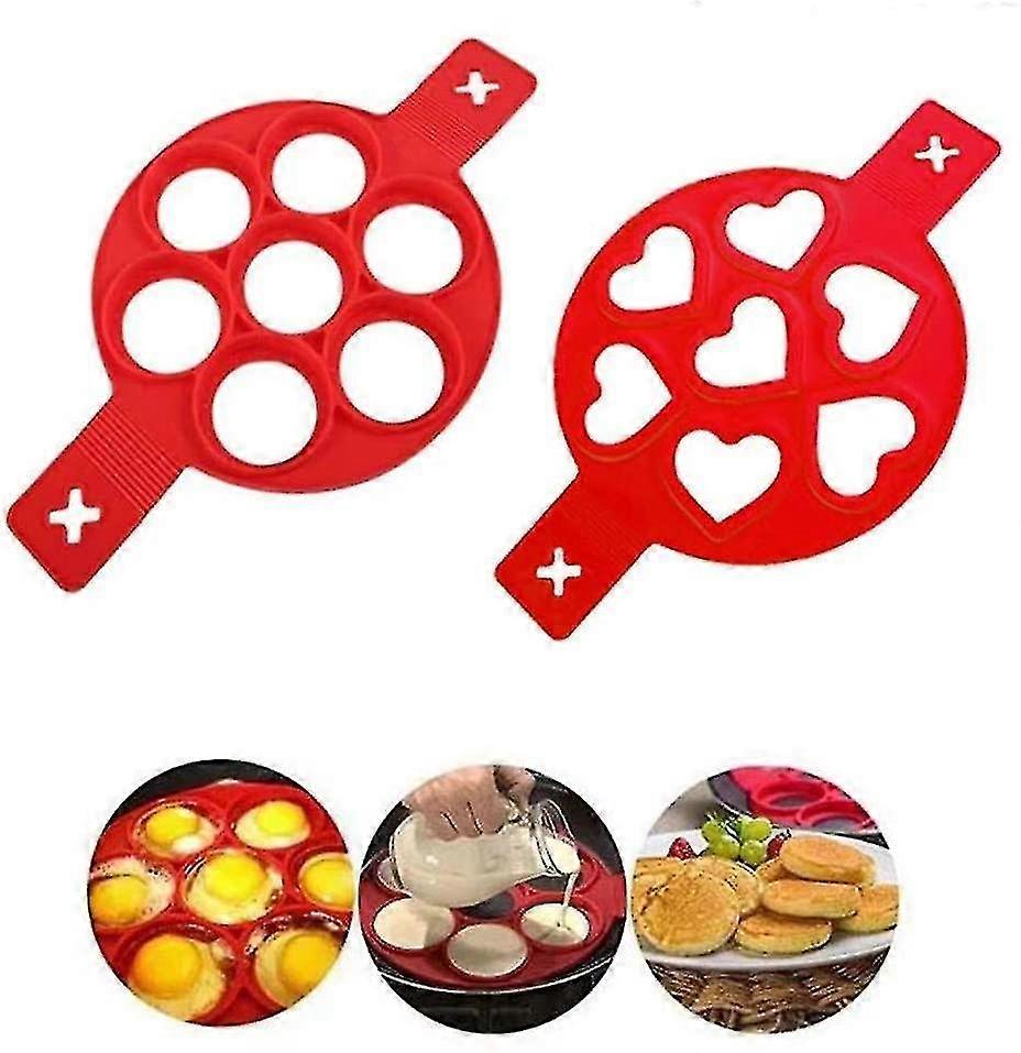 قالب فطيرة مع حلقات بيض سيليكون غير لاصقة - قابلة لإعادة الاستخدام ، مانعة للتسرب غير لاصقة مشكلات البيض