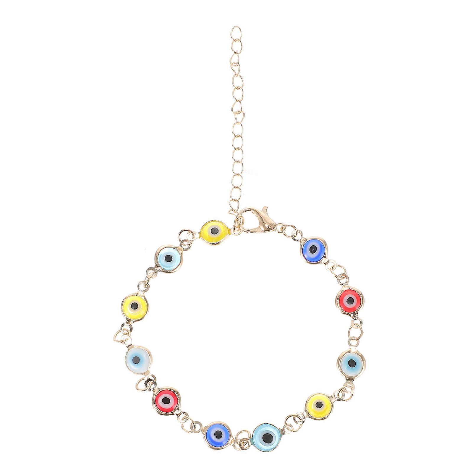 Evil Eye Lucky Bracelet Adjustable for Wedding Multi Color Titanium 1Set