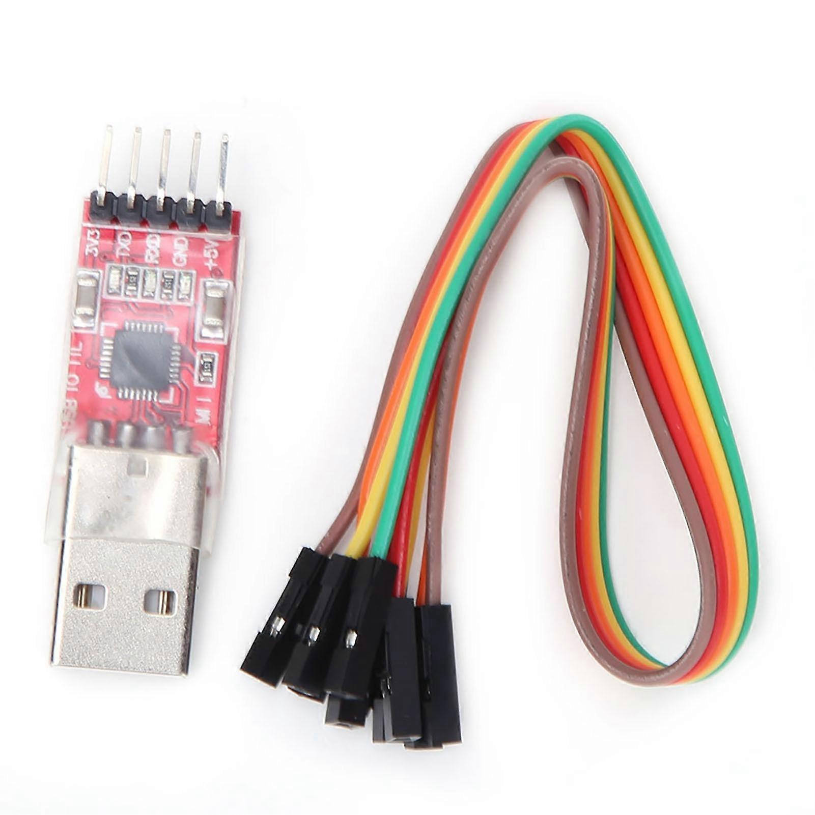 USB to TTL 5-Pin Serial Converter Module Adapter with Jumper Wire for Microcontroller Communication and Serial Debugging