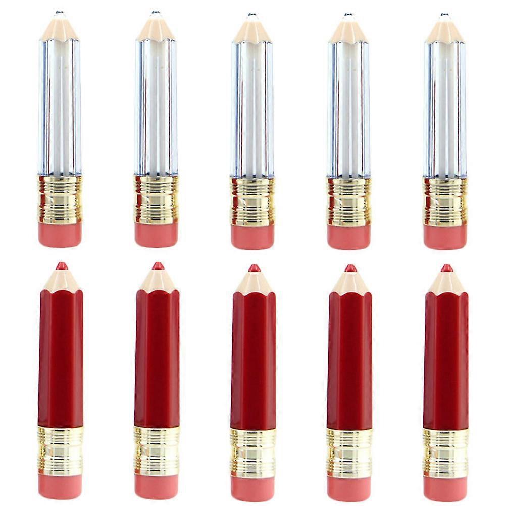 10Pcs Lip Balm Containers DIY Lipstick Holders Pencil Shape Lipstick Holders Empty Lip Gloss Tubes