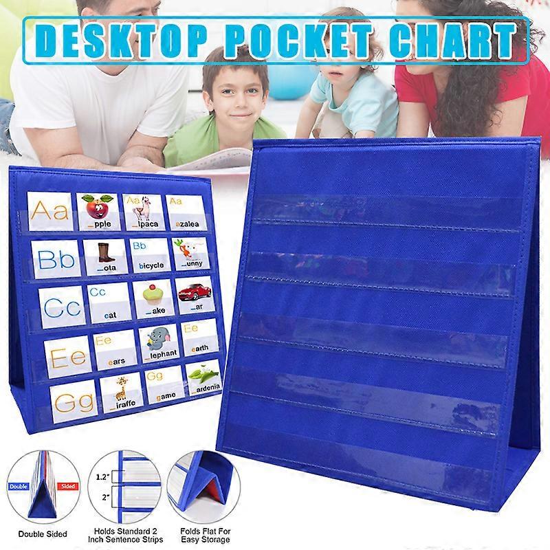 Desktop Pocket Chart Teaching Doppelseitiges selbststehendes Foladble für das Klassenzimmer