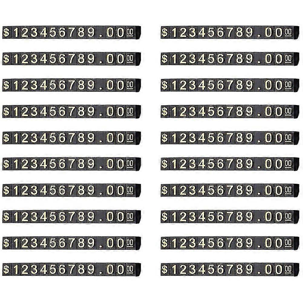 20 Sets Price Display Square Adjustable Price Tag For Price Display Counter Stand Number Letter Dol