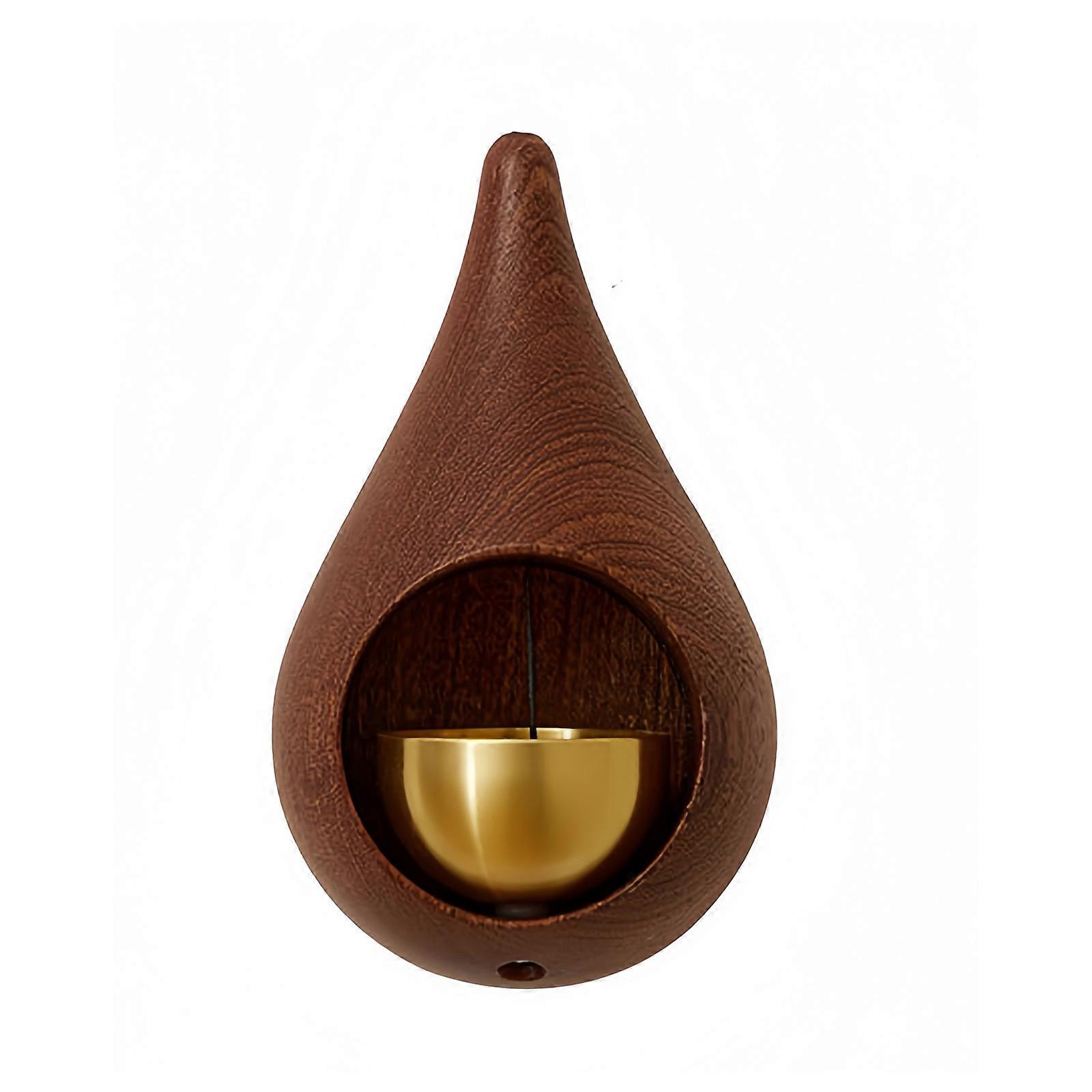 Unique Shape Magnetic Wind Instrument Door Signal Clear Sound Notification Easy Installation Suitable For Indoor Outdoor Areas walnut