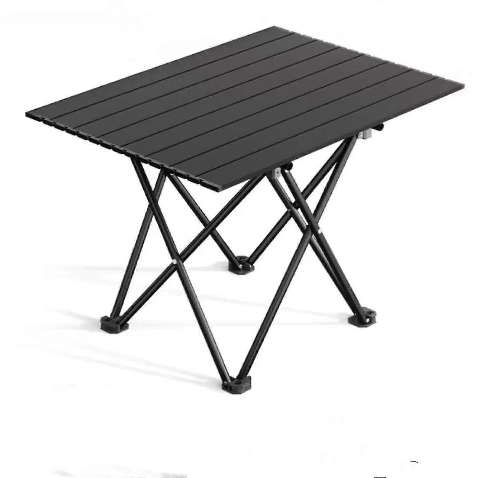 Outdoor Folding Table With Widened Tabletop And Storage Bag Black Portable Camping Table