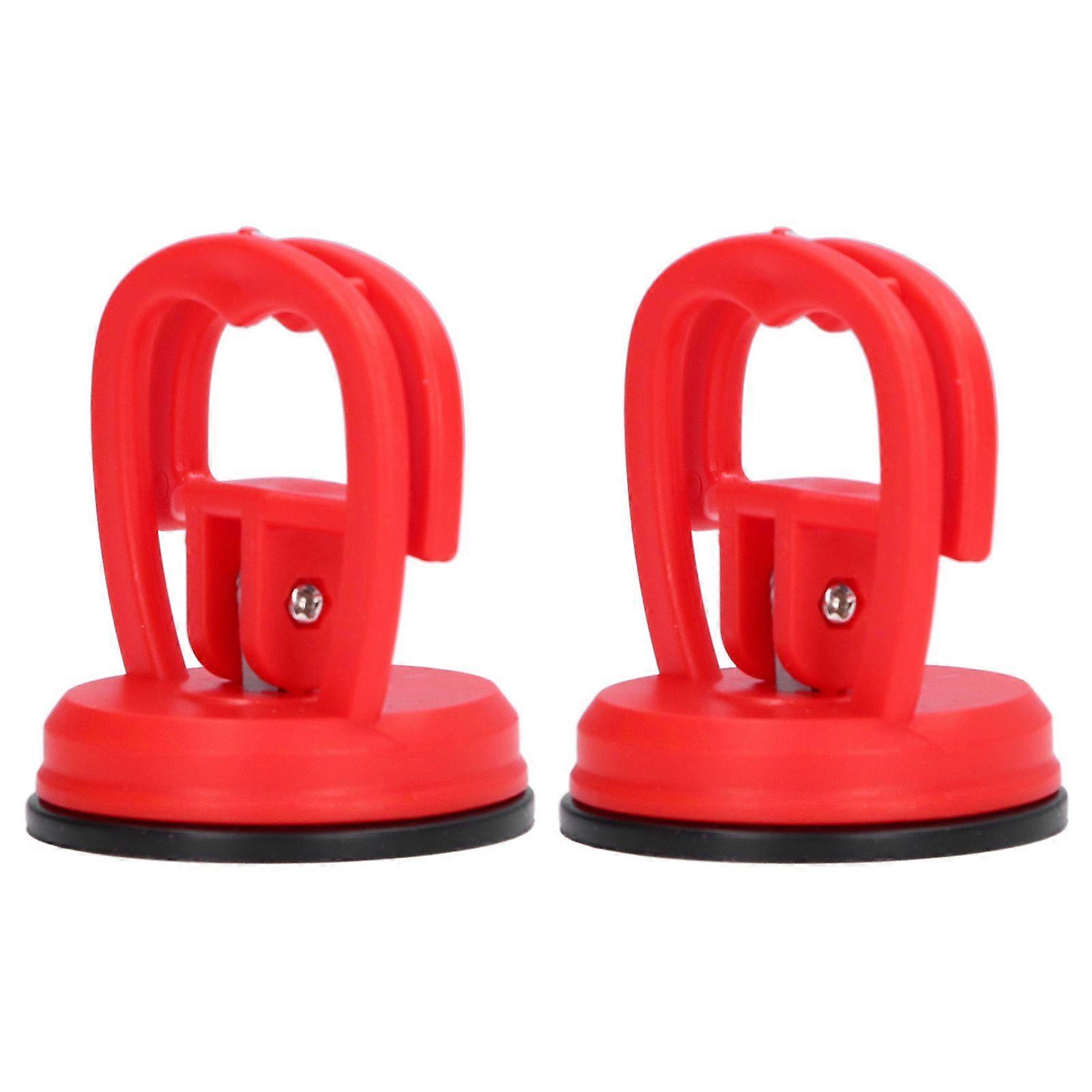 2pcs Suction Cup Puller Big Pull One Hand Buckle Suction Cup Lifter for Ceramic Tile Car Shell Phone Disassembly ToolRed