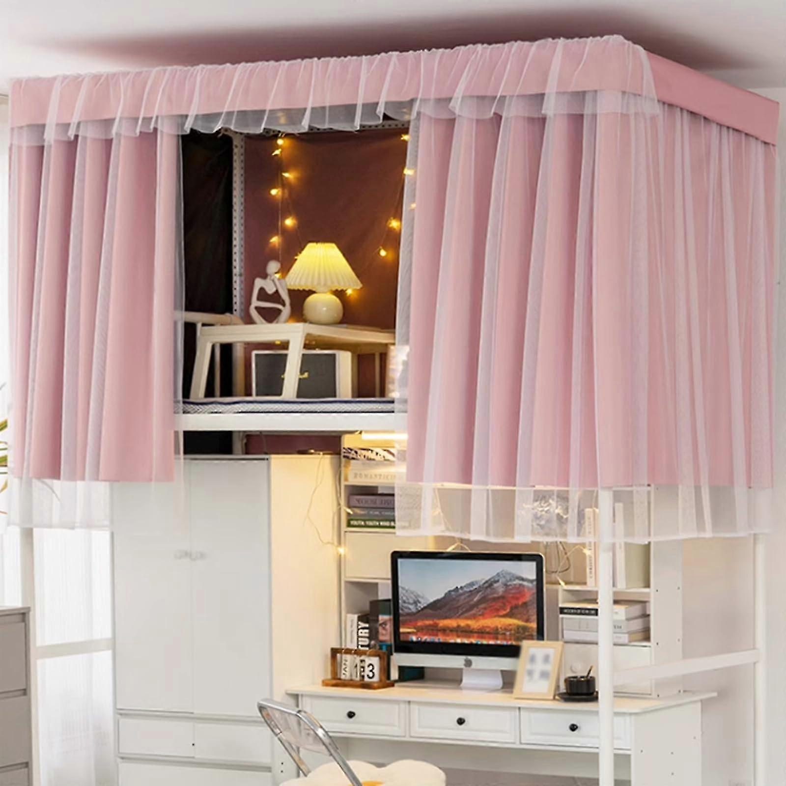 Bunk Bed Canopy Tent with 4 Corners & Multicolored (Pink, A3 Pcs) - Fits Bunk Bed Frames