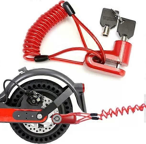 Scooter accessory disc brake lock, 120cm reminder cable, suitable for most models