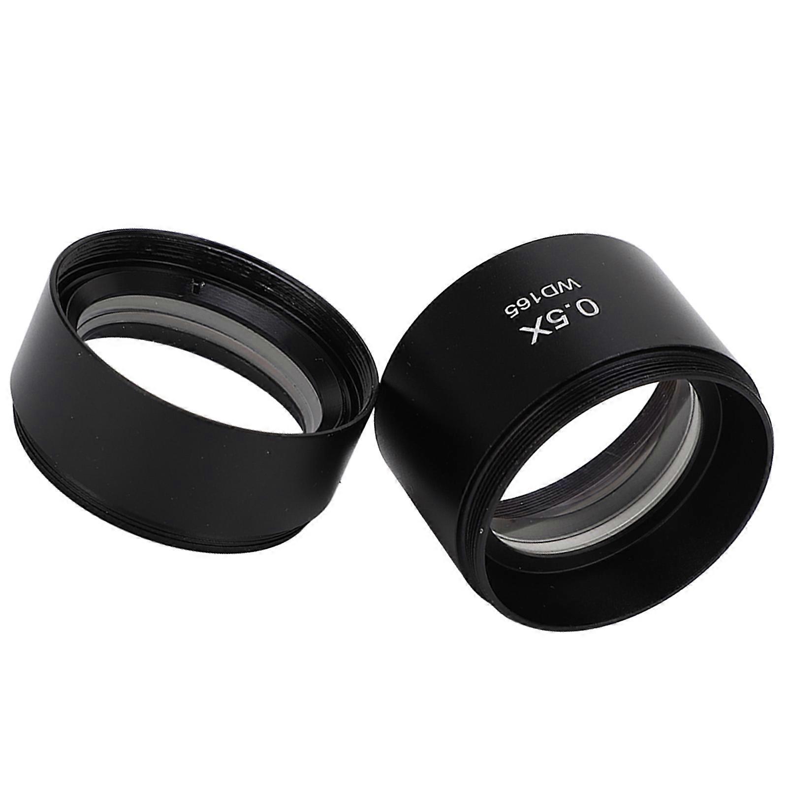 2Pcs Lightweight Aluminum Alloy Microscope Objective Lens 0.5X 0.7X