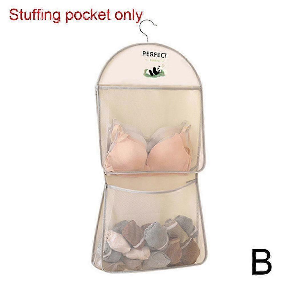 3-Layer Panda Mesh Socks Storage Bag, Dormitory Hanging Net Organizer for Wardrobe Underwear Door Storage