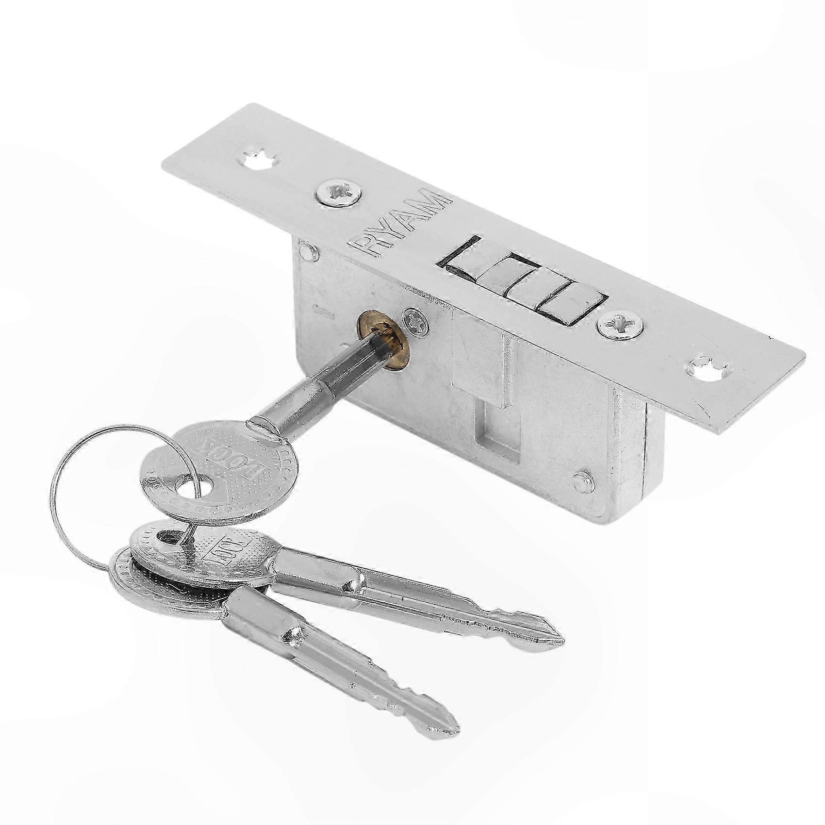 Sliding Door Hook Lock, Invisible Frame Glass Door Lock, Sturdy Alloy Body, Durable Design for Home and Office Security