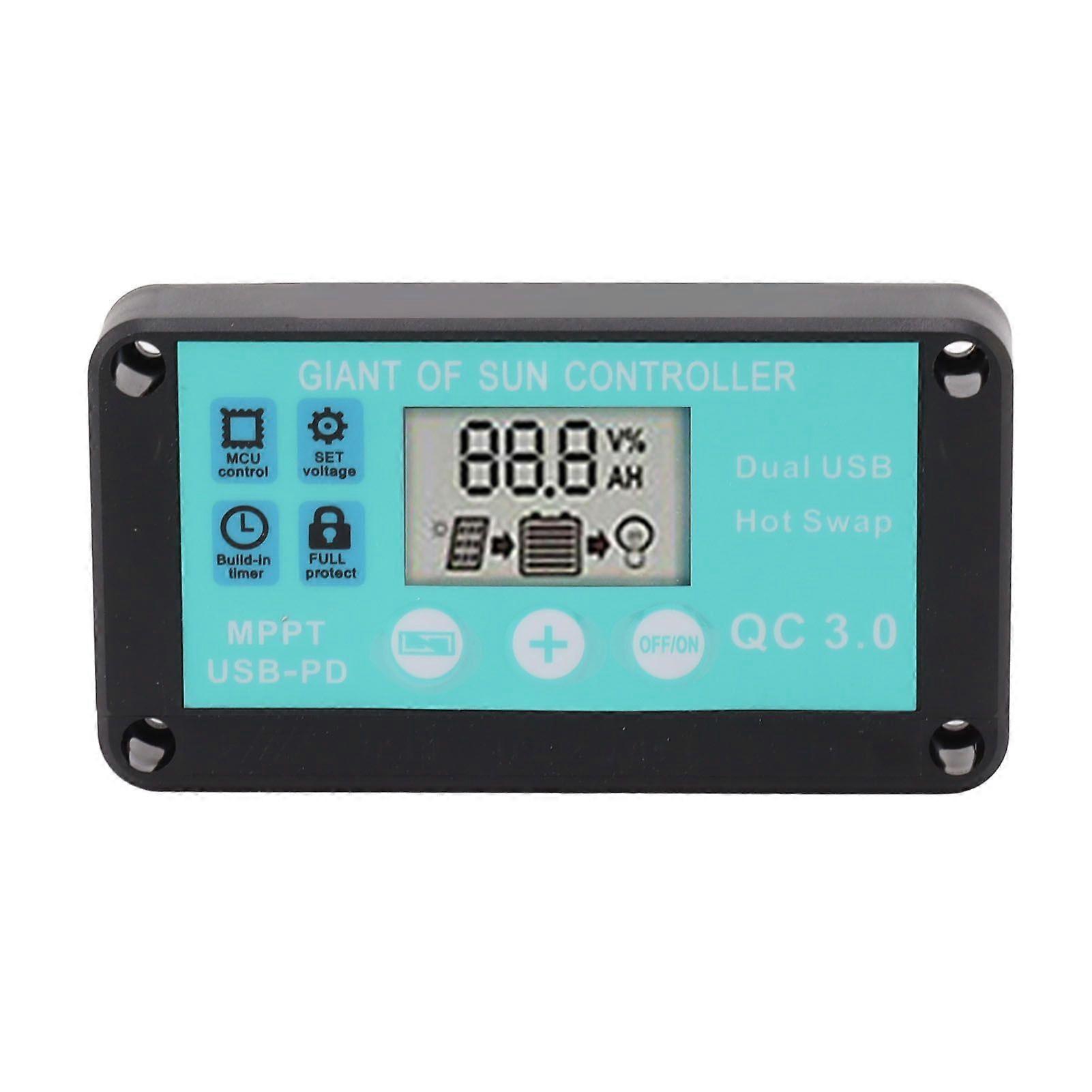 Solar Charge Controller Dual USB Output Fast Charging Solar Panel Regulator 12V/24V for Household Industry 10A