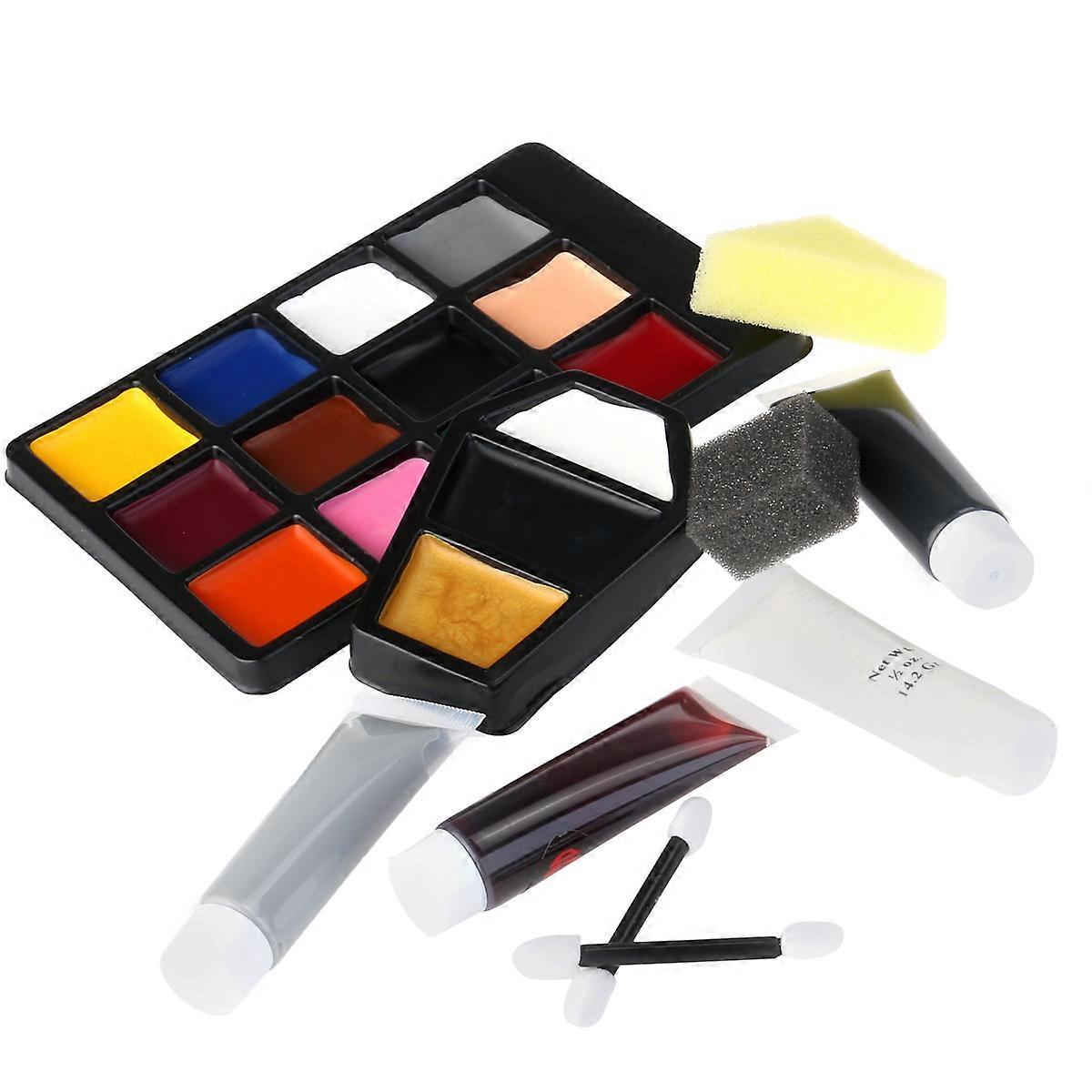 Halloween Makeup Suit Water Removable Facial Grease in Dark