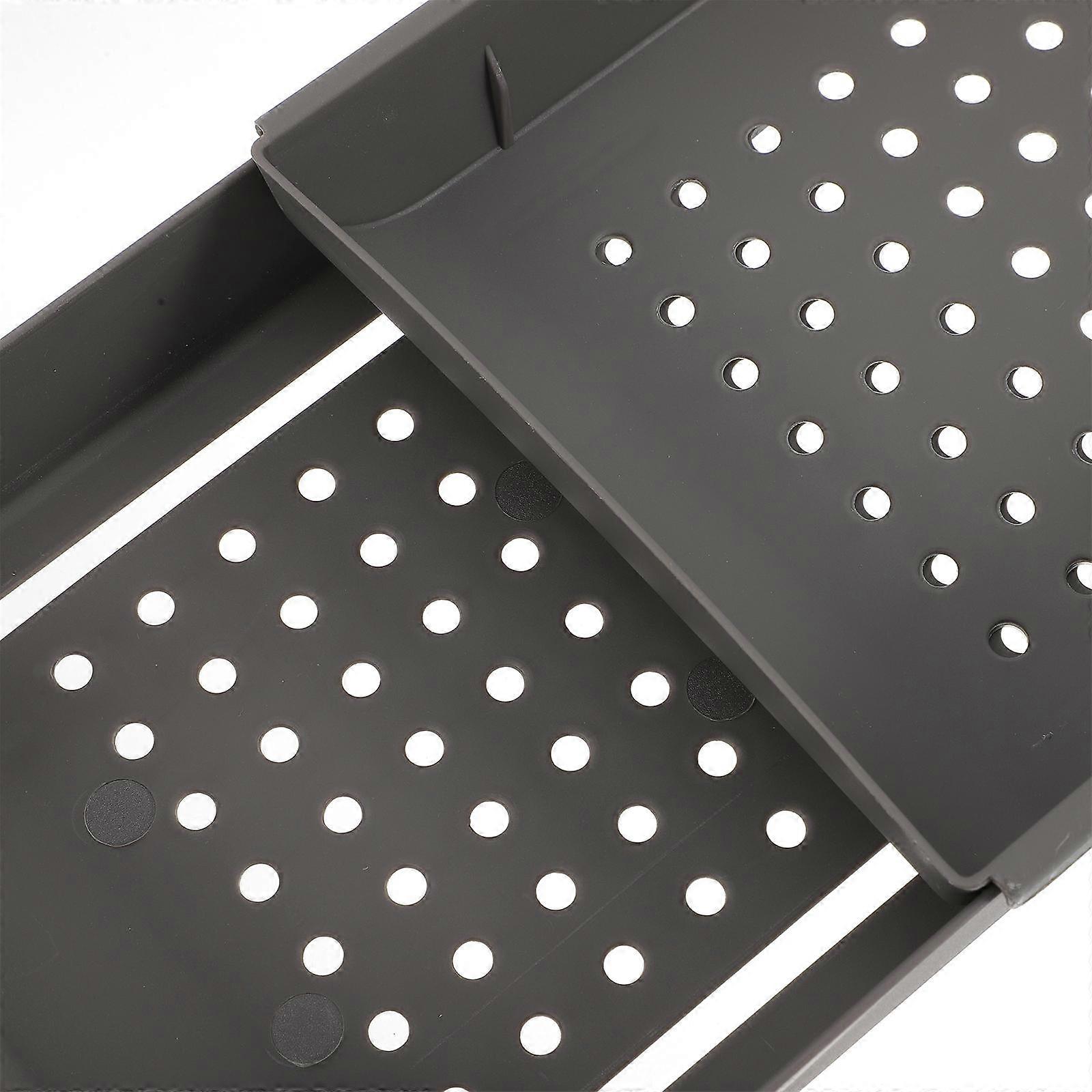 Bathtub Tray Adjustable Expandable Bath Shelf for Tub Storage Grey