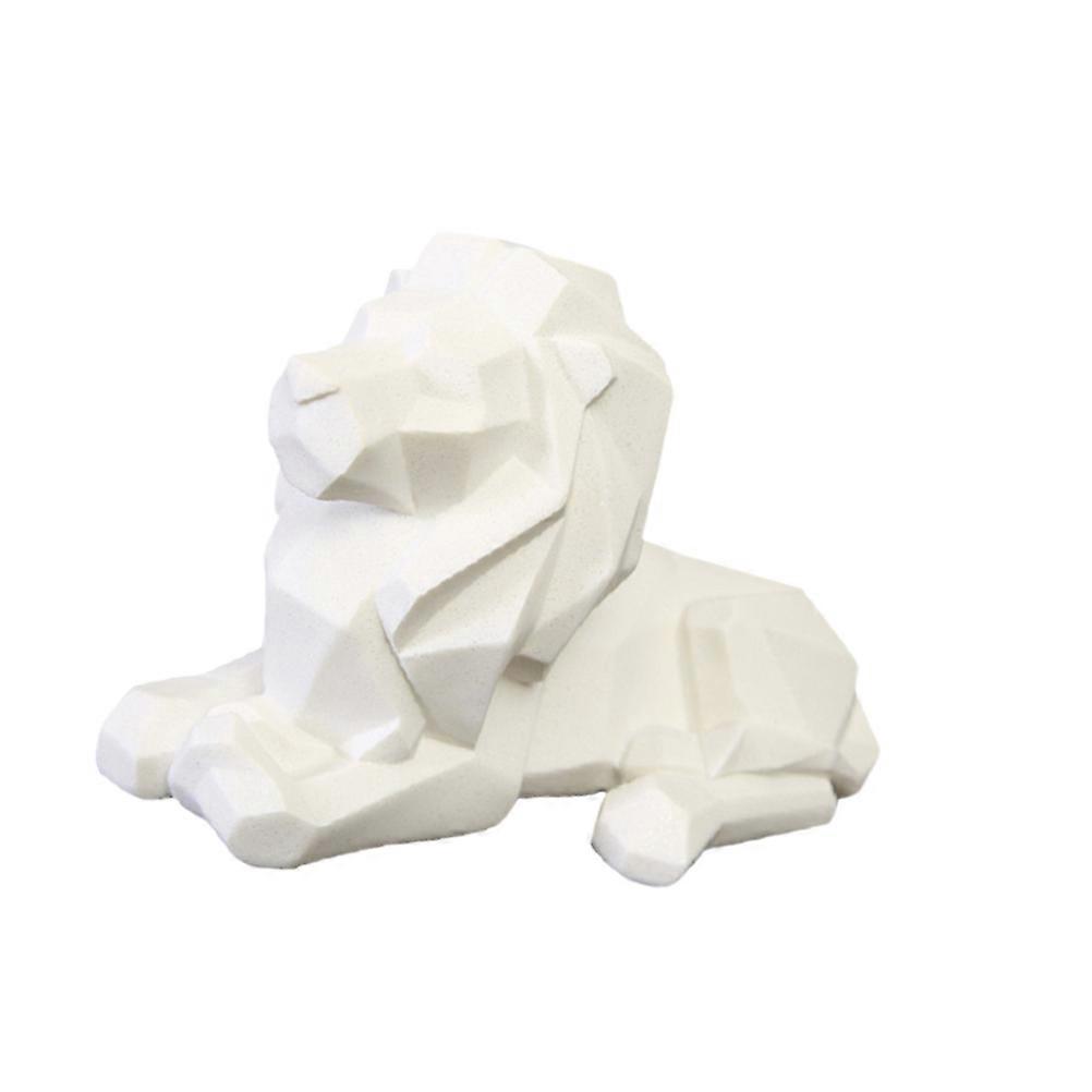 Lion Ornament Lion Statue Ornament for Decoration 1Pcs Resin White