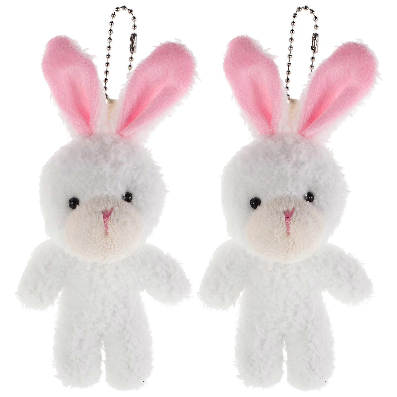 Soft Stuffed Animal Mini Plush Bunny for Childhood Development Multi Plush Material Realistic Scene Reproduction 2Pcs