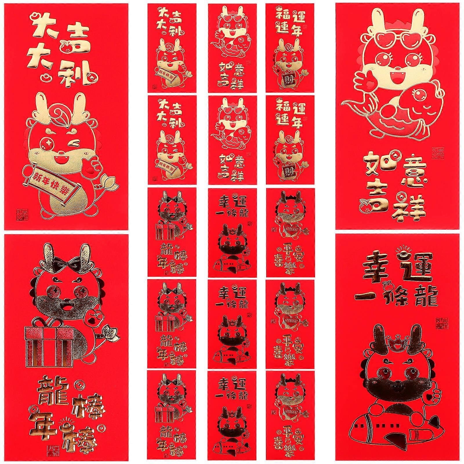 Red Luck Money Bag Red Envelopes Birthdays Colleagues Red Paper Gift Container 30Pcs