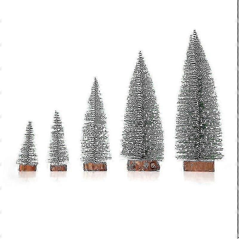 Desk Mini Christmas Tree With Light Miniature Pine Trees Sisal Trees With Wood Base Christmas Tree Set Tabletop Trees