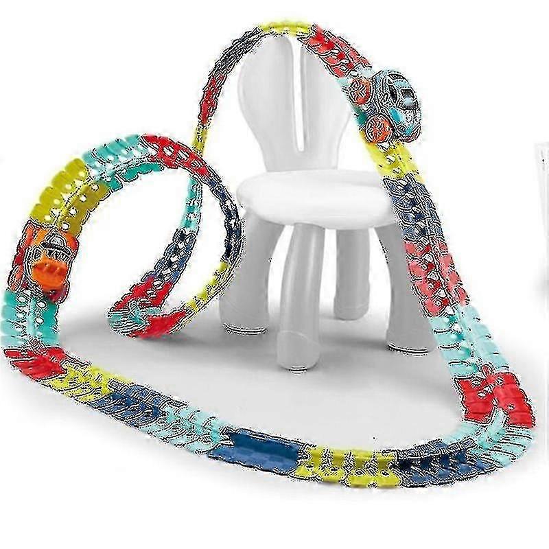 Changeable Track With Led Lighting Race Car Flexible Rail & Electric Car Set Won't