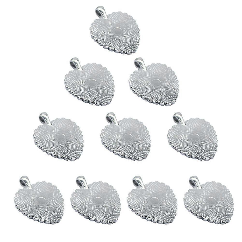 Bezel Trays 10Set Crafted For Jewelry Making Enthusiasts Heart-Shaped Decorative Support Silver Options