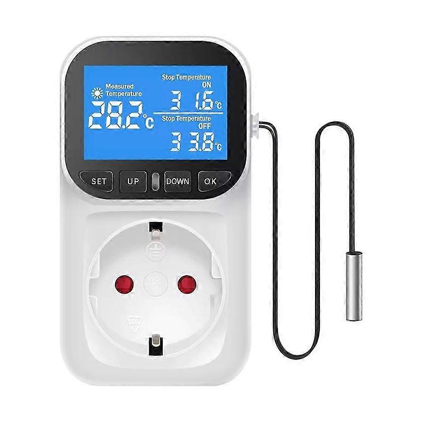Temperature Controller Socket Outlet Thermostat with Time Sensor Probe 16A 250V