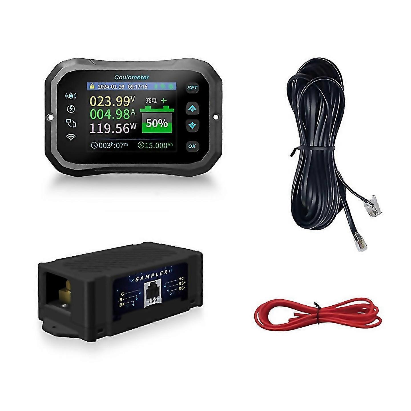 For Wifi Coulomb Meter Rv Battery Monitor Battery Capacity Indicator Tester Power Voltammeter For